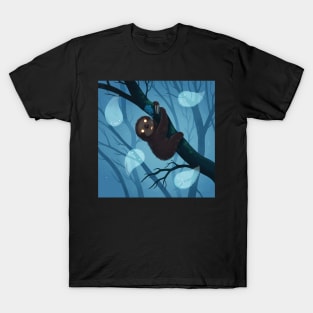 Sloth on blue T-Shirt